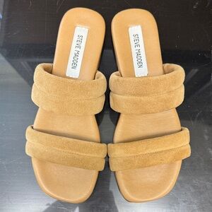 Steve Madden Camel Suede Women's Sandals